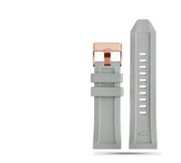 CAWEUER Correa de reloj de pulsera de caucho de silicona de 24 mm, 26 mm y 28 mm compatible con la serie Diesel DZ4427, DZ4487, DZ4323, DZ4318 y DZ4305, correa impermeable(Grey rose buckle,28mm)