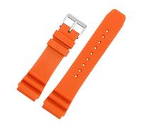 CAWEUER Correa de reloj deportiva de silicona de 22 mm compatible con correa de caucho for buceo Seiko Men compatible con Casio Duro Swordfish MDV106 MDV107 Series(Orange)