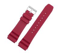 CAWEUER Correa de reloj deportiva de silicona de 22 mm compatible con correa de caucho for buceo Seiko Men compatible con Casio Duro Swordfish MDV106 MDV107 Series(Red)