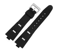 CAWEUER Correa de reloj goma compatible con Bulgari, correa silicona convexa 22 x 8 mm y 24, negra for mujer(22mm)