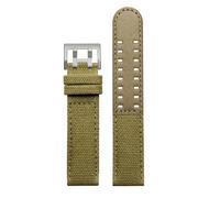 CAWEUER Correa de reloj nailon y cuero Hamilton Khaki Navy Field H68201993 H38416111 20 mm 22 for Citizen Seiko(Khaki-silver buckle,22mm)