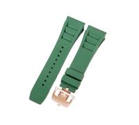 CAWEUER Correa de reloj Richard Mille for hombre, 25 mm, importada, resistente al agua, de silicona y caucho, RM055-011(Green-Rose-Z6,25MM_WITH 5 STARS TOOLS)