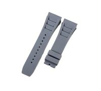 CAWEUER Correa de reloj Richard Mille for hombre, 25 mm, importada, resistente al agua, de silicona y caucho, RM055-011(Gray-No buckle,25MM_WITH 4 STARS TOOLS)