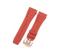 CAWEUER Correa de reloj Richard Mille for hombre, 25 mm, importada, resistente al agua, de silicona y caucho, RM055-011(Red-Rose-Z6,25MM_WITH 5 STARS TOOLS)