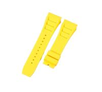 CAWEUER Correa de reloj Richard Mille for hombre, 25 mm, importada, resistente al agua, de silicona y caucho, RM055-011(Yellow-No buckle,25MM_WITH 5 STARS TOOLS)