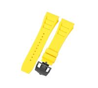 CAWEUER Correa de reloj Richard Mille for hombre, 25 mm, importada, resistente al agua, de silicona y caucho, RM055-011(Yellow-Black-Z6,25MM_WITH 4 STARS TOOLS)