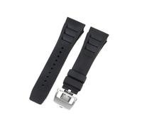 CAWEUER Correa de reloj Richard Mille for hombre, 25 mm, importada, resistente al agua, de silicona y caucho, RM055-011(Black-Steel-Z6,25MM_NO TOOLS)