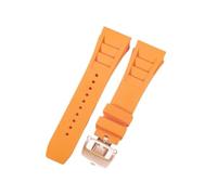 CAWEUER Correa de reloj Richard Mille for hombre, 25 mm, importada, resistente al agua, de silicona y caucho, RM055-011(Orange-Rose-Z6,25MM_WITH 4 STARS TOOLS)