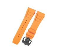 CAWEUER Correa de reloj Richard Mille for hombre, 25 mm, importada, resistente al agua, de silicona y caucho, RM055-011(Orange-Black-Z6,25MM_WITH 4 STARS TOOLS)
