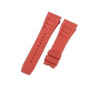 CAWEUER Correa de reloj Richard Mille for hombre, 25 mm, importada, resistente al agua, de silicona y caucho, RM055-011(Red-No buckle,25MM_WITH 4 STARS TOOLS)