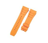 CAWEUER Correa de reloj Richard Mille for hombre, 25 mm, importada, resistente al agua, de silicona y caucho, RM055-011(Orange-No buckle,25MM_NO TOOLS)