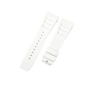 CAWEUER Correa de reloj Richard Mille for hombre, 25 mm, importada, resistente al agua, de silicona y caucho, RM055-011(White-No buckle,25MM_NO TOOLS)