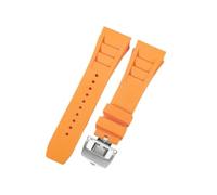 CAWEUER Correa de reloj Richard Mille for hombre, 25 mm, importada, resistente al agua, de silicona y caucho, RM055-011(Orange-Steel-Z6,25MM_WITH 5 STARS TOOLS)