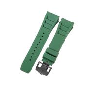 CAWEUER Correa de reloj Richard Mille for hombre, 25 mm, importada, resistente al agua, de silicona y caucho, RM055-011(Green-Black-Z6,25MM_WITH 5 STARS TOOLS)