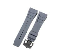 CAWEUER Correa de reloj Richard Mille for hombre, 25 mm, importada, resistente al agua, de silicona y caucho, RM055-011(Gray-Black-Z6,25MM_WITH 5 STARS TOOLS)