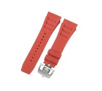 CAWEUER Correa de reloj Richard Mille for hombre, 25 mm, importada, resistente al agua, de silicona y caucho, RM055-011(Red-Steel-Z6,25MM_NO TOOLS)