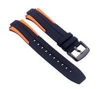 CAWEUER Correa de silicona compatible con Tissot 1853 Bicycle Racing Series T111.417, correa deportiva for hombre 18 mm(Black orange-black)
