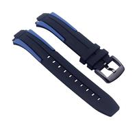 CAWEUER Correa de silicona compatible con Tissot 1853 Bicycle Racing Series T111.417, correa deportiva for hombre 18 mm(Black blue-black)