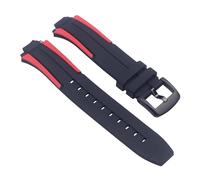 CAWEUER Correa de silicona compatible con Tissot 1853 Bicycle Racing Series T111.417, correa deportiva for hombre 18 mm(Black red-black)
