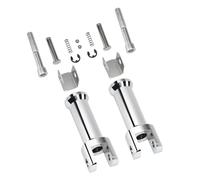 CAWEUER Horquilla for estribos de Motocicleta Compatible con Harley-Davidson Softail 2018-2025 (Negro Brillante) Kit de Soporte for Estribo de Pasajero(Chrome)