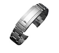 CAWEUER Pulsera de reloj compatible con Rolex Explorer Ditongna Diver The Green Black, compatible Water Ghost King, accesorio 20 mm, cadena acero macizo 904L(Middle Bright silver,20mm)