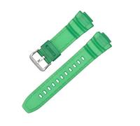 CAWEUER Reloj de silicona resistente al agua 16 mm compatible con Casio MCW-100H/110H W-S220 HDD-S100 AE2000/2100 for conducción deportiva, repuesto pulsera for hombre y mujer(Green)