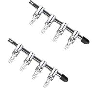 Cawhui 2 válvulas plateadas de palanca de control de flujo de aire de 4 vías con conector de tubo de aire para acuario, accesorios de bomba de aire