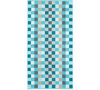 Cawö Home Toallas Unique Karo 942 Turquesa - Toalla de ducha (70 x 140 cm), diseño de cuadros, color turquesa