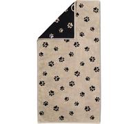 Cawö Home Toallas We Love Dogs Paws 6247 - Toalla de mano (50 x 100 cm), color negro y beige
