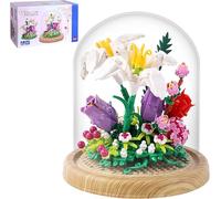 CAXIMSY Bloques de construcción de árbol bonsái creativos, bloques de construcción para adultos y niños, 659 unidades, flor de bonsái de lirio