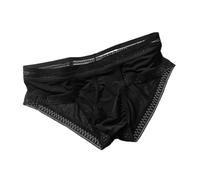 Caxndycing Calzoncillos bóxer para hombre, seda de hielo, transparentes, calzoncillos transparentes con bolsillo a granel, ropa interior erótica, lencería Sissy, bragas cómodas, Negro , XL
