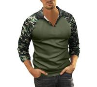 Caxndycing Camisa de manga larga para hombre, diseño de camuflaje, camiseta de combate, transpirable, elástica, para caza, camping, militar, de secado rápido, solapa táctica, camuflaje, XXXL