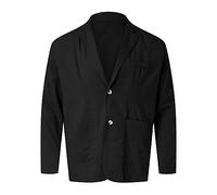 Caxndycing Chaqueta blazer de lino para hombre, chaqueta vintage, elegante, chaqueta de traje, chaqueta de esmoquin casual, informal, trabajo, traje de negocios, abrigo para bodas y fiestas, chaqueta
