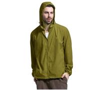 Caxndycing Chubasquero para bicicleta para hombre, fino, transpirable, chaqueta de lluvia de un solo color, impermeable, ligera, chaqueta softshell deportiva, cortavientos informal, Verde 01., M