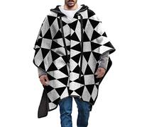 Caxndycing Clint Eastwood - Poncho para hombre, capa informal con capucha para hombre, dobladillo irregular, cómoda ropa de casa, ropa de calle a la moda, Negro 04, 3XL