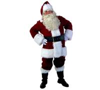 Caxndycing Disfraz de Papá Noel Profesional de Lujo para Hombre Adulto, Traje de Navidad, Cosplay, Fiesta, Claus, Rojo, XXL