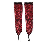 Caxndycing Guantes sin dedos para mujer, diseño de sirena, escamas de pescado, calentadores largos, para Halloween, cosplay, para escenario, rendimiento de carnaval, RD1., Talla única