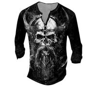 Caxndycing Jersey vikingo para hombre, mitología nórdica, sudadera gótica, vintage, jersey de trabajo, tatuaje vikingo, camiseta de cuello redondo, camiseta de manga larga, ropa vikinga, 01 negro, 3XL