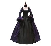 Caxndycing Ropa medieval para mujer, vestido de princesa renacentista, barroco, rococó, Halloween, elegante, vestido de noche, vestido de cóctel, fiesta, vestido de línea A, vestido de reina maxi, Z1