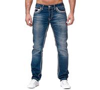 Caxndycing Skinny - Pantalones vaqueros acampanados para hombre, estilo vaquero, ajustados, elásticos, estilo vaquero, corte recto, estilo gótico, azul claro, 3XL