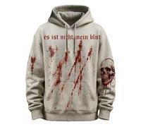 Caxndycing Sudadera con capucha para hombre con divertido estampado de gotas de sangre de Halloween Harajuku Hip Hop de manga larga sudadera con estampado de salpicaduras de sangre I'm Fine Blood