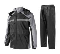 Caxndycing Traje de lluvia para hombre, resistente al agua, para moto, resistente al viento, reflectante, traje de motocicleta ligero, cortavientos, conjunto de 2 piezas, chubasquero y pantalones de