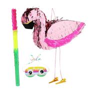 CAXUSD 1 Juego Flamingo piadata juguetes flamencos piñata de cumpleaños antifaz con los ojos vendados piñata de flamenco divertido juguete piñata Suministros de fiesta tropical Papel rosa