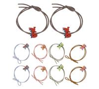 CAXUSD 10 Diademas Elásticas Pelo de Niñas Estampado de Dinosaurios, Accesorios Cabello Cómodos y Resistentes para Uso Diario Color Aleatorio