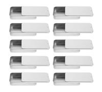 CAXUSD 10 Piezas Caja de Metal Rectangular Tapa Deslizante | Organizador Compacto para Viaje y Uso Diario, Caja Bonita para Guardar Cosas
