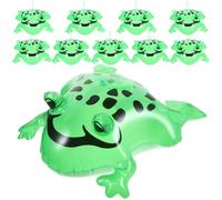 CAXUSD 10 Piezas Rana Inflable de Plástico Verde para Fiestas Diseño Adorable y Ligera, Juguete Saltador Adecuado para Cumpleaños y Decoración de Piscina
