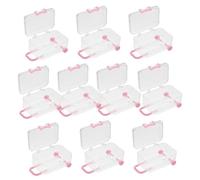 CAXUSD 10 Unidades Caja De Regalo Maleta Cajas De Almacenaje Maletas Contenedor De Recipiente De Plástico Para Dulces Pink