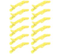 CAXUSD 12 Piezas Pinzas Cabello de Salón, Pinzas de Plástico Pelo, Amarillo, No Deja Marcas, Sujeta el Cabello Firmemente, para Peluquería y Maquillaje