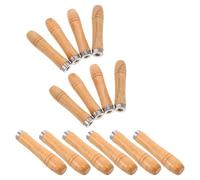 CAXUSD 14 Mangos para Brochetas de Barbacoa de Madera de 14 Cm, Antideslizantes y Resistentes al Calor, Reemplazo Ergonómico para Utensilios de Asar, Accesorios para Parrilla y Picnic