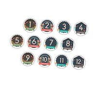 CAXUSD 1juego Pegatinas Mensuales para Bebés Década De Embarazo y Fotografía Decals Creativos y Resistente Al Agua para Seguimiento De Crecimiento y Recuerdos Fotográficos